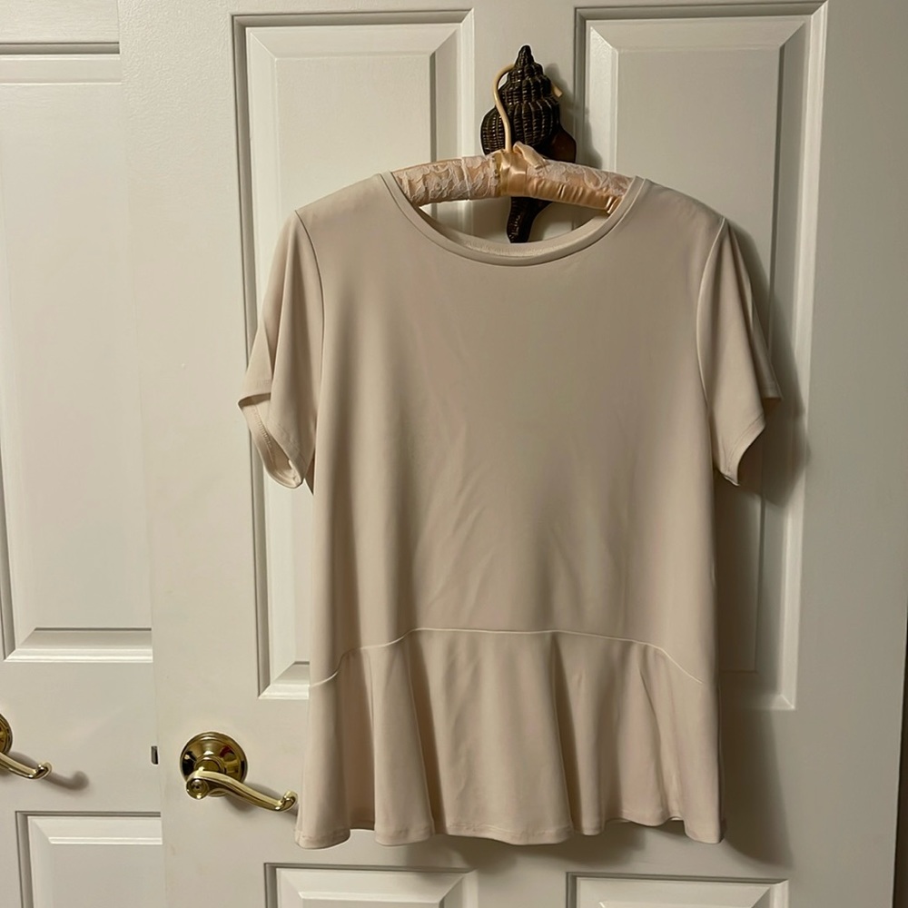 Loft cream colored rayon top Never Worn!